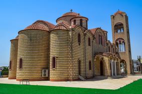 a stone church stands