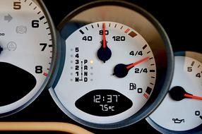analog gauges on car Dashboard