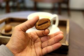 coffee cookies in hand