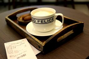 oamy hot mug of coffee