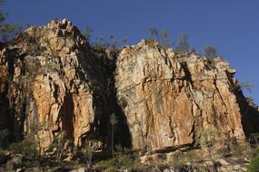 high cliffs with trees landscape