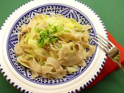 Pasta with cheese and greens