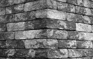 Corner Edge Stone Wall Black