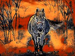 horse mirage landscape