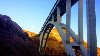 a high bridge in the salty light
