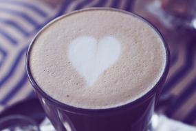 Cute heart pattern in coffee
