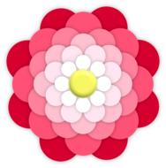 flower ornament pink red white