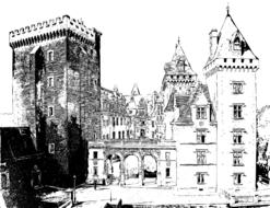 line art architecture castle