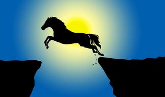 silhouette sol sky horse jump