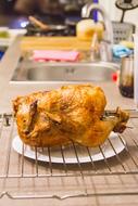 Juicy fried chicken on the table