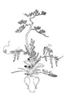 line art nature flower arrangement