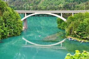 long bridge over the blue river