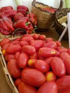 Fresh red tomatoes in a box