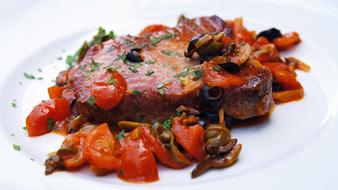 pork steak with tomatoes