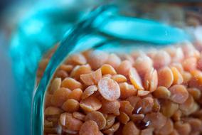 lentils on a blue background