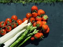red vegetables with berries