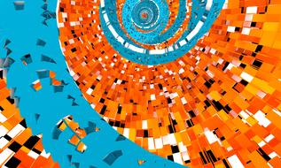 blue and orange swirl pattern