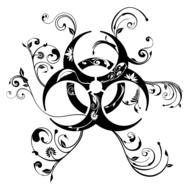 abstract black biohazard flower