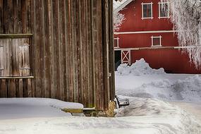 Winter Snow Old Farm