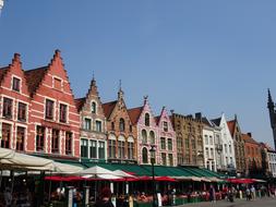 colorful buildings in the historic center in Bruges, Belgium