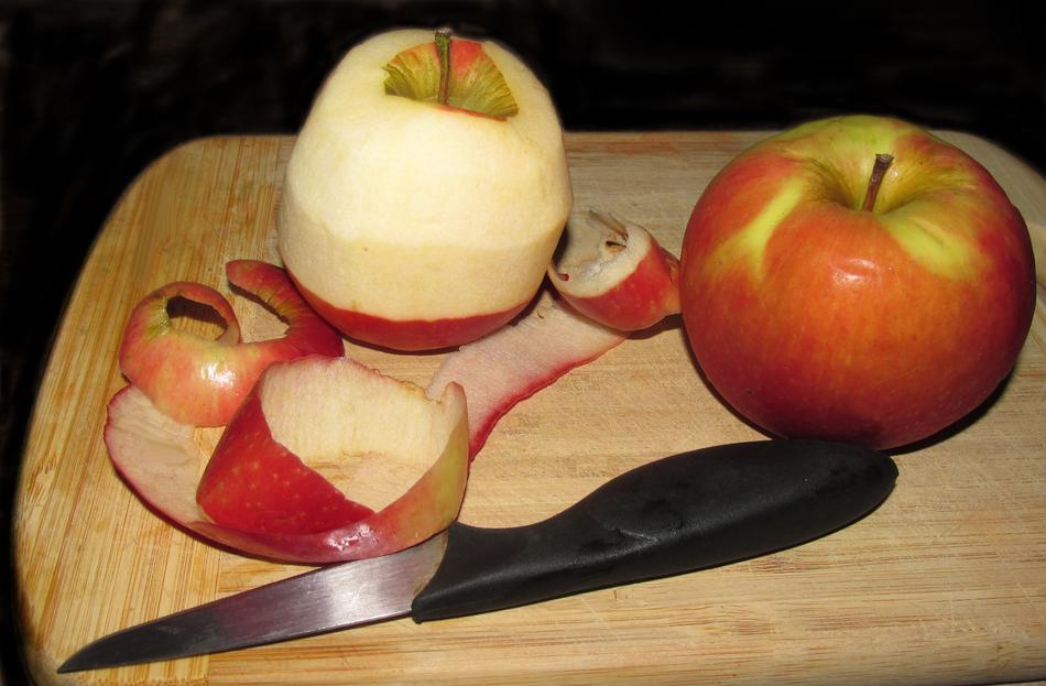 peeled apple fruit