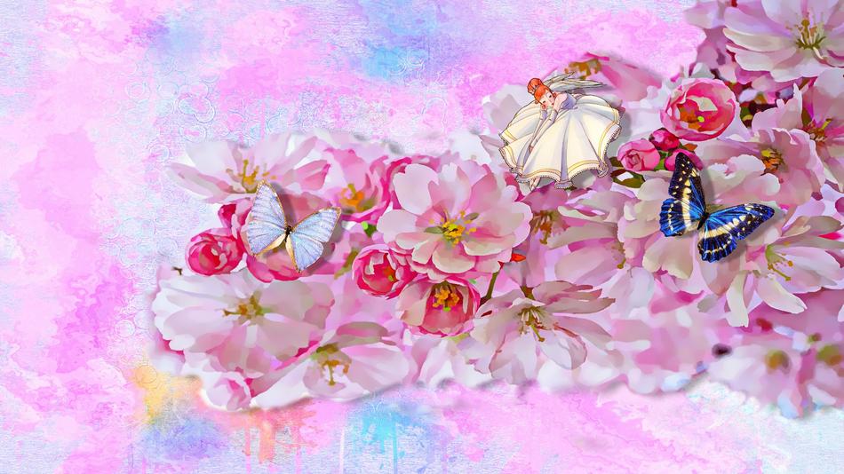 butterfly flowers spring beautiful landscape