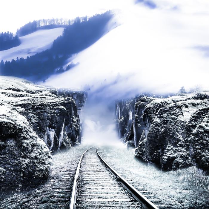 Railroad Track Railway at winter
