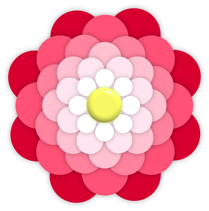 flower ornament pink red white