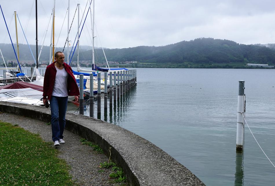 Man in Bodmann at Lake
