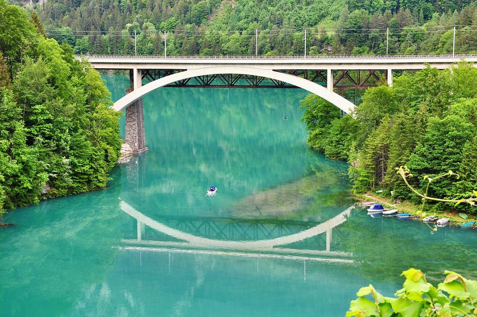 long bridge over the blue river