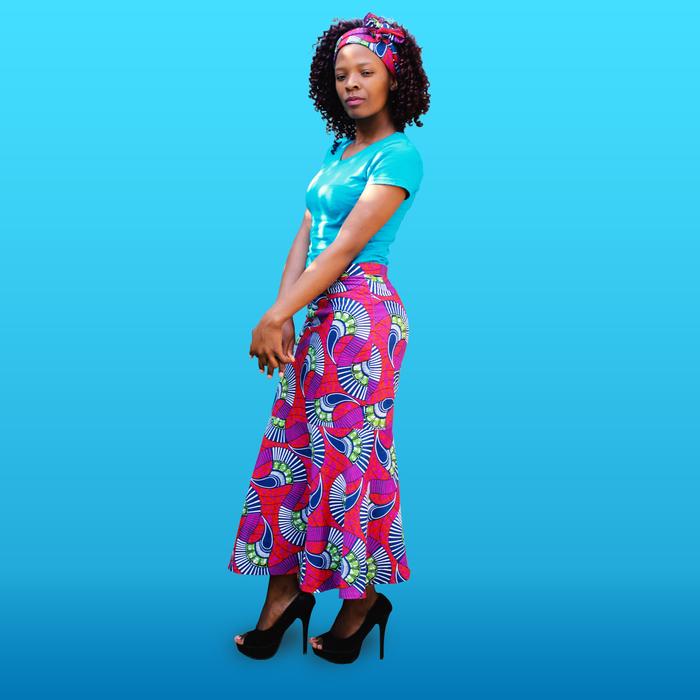 girl africa background blue