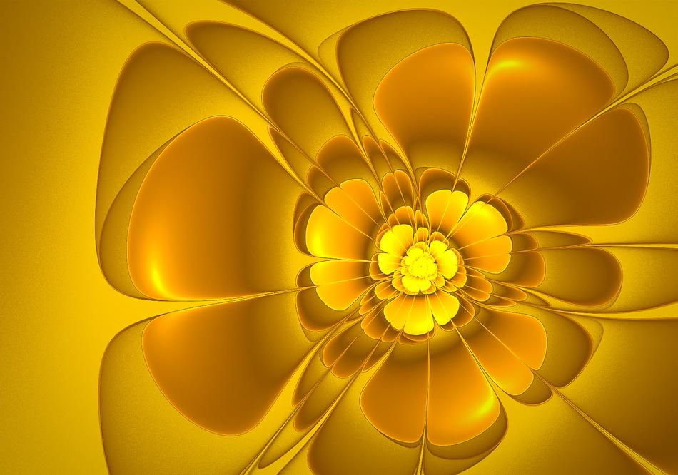 fractal yellow flower floral