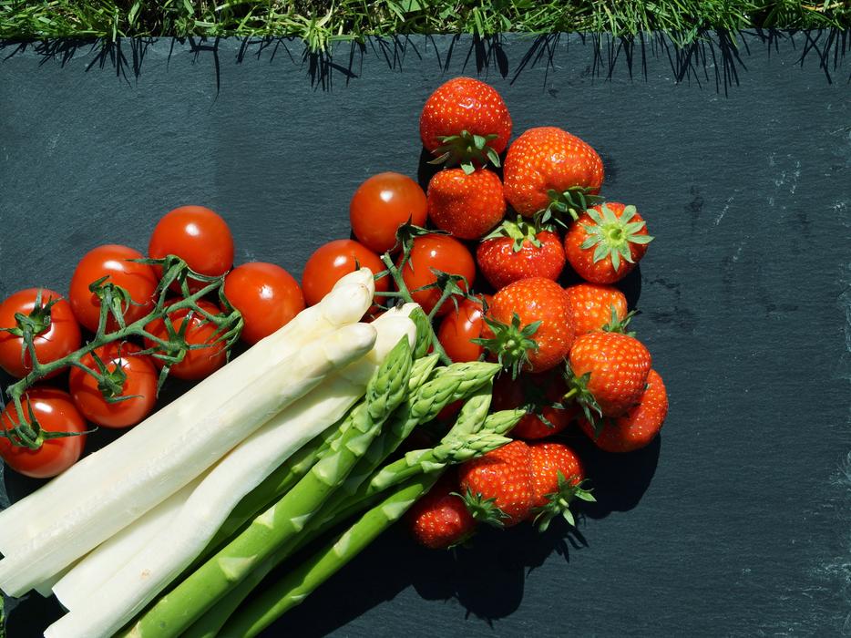 red vegetables with berries