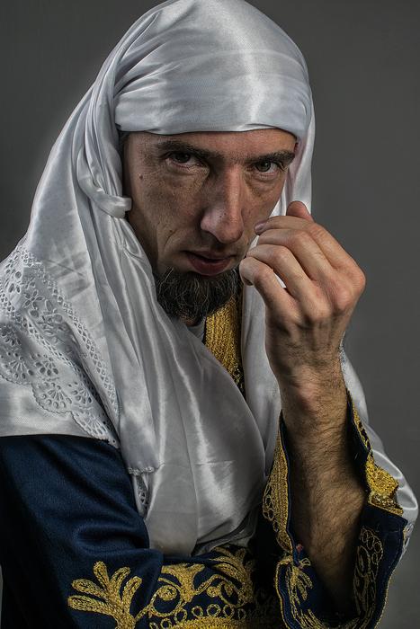 a man in a pharaoh costume