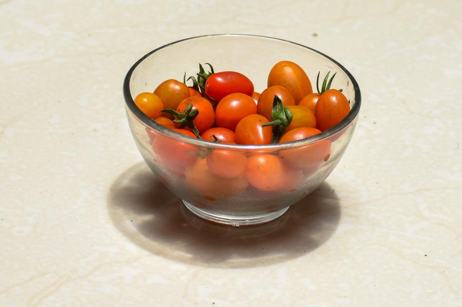 cherry tomatoes in a plate