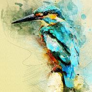 Beautiful painting with birds