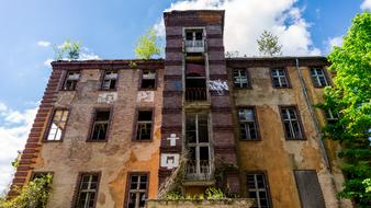 brick broken architecture facade