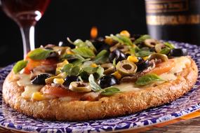 pizza with juicy olives
