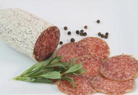 sliced salami on the table