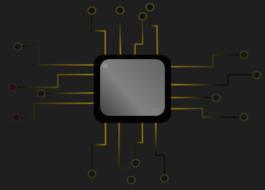 microchip processor electronic drawing