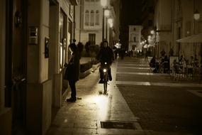 Adult People at Street at night