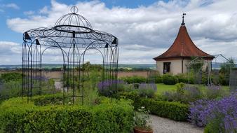 beautiful gazebo in the field
