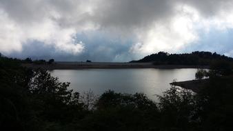a beautiful lake in the woods