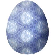 blue patterned egg view