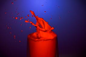 splashes of red liquid