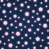 pink floral pattern on blue background