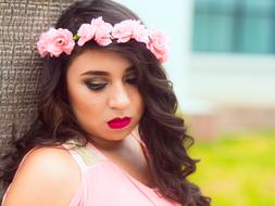 portrait of Women Girl makeup at Summer