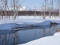 Winter River Mountains