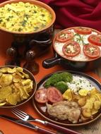 delicious dinner on the table