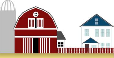 graphic red barn farm country